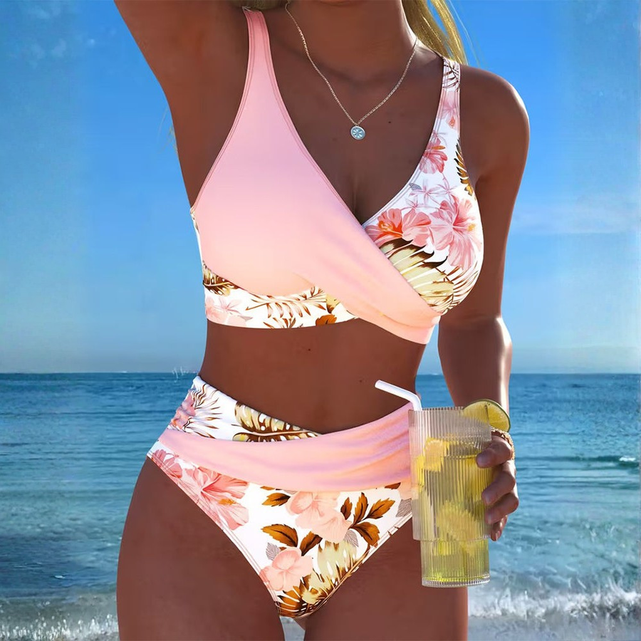 GABRIELLA | BIKINI Z KONTRASTOWYM WZOREM KWIATOWYM
