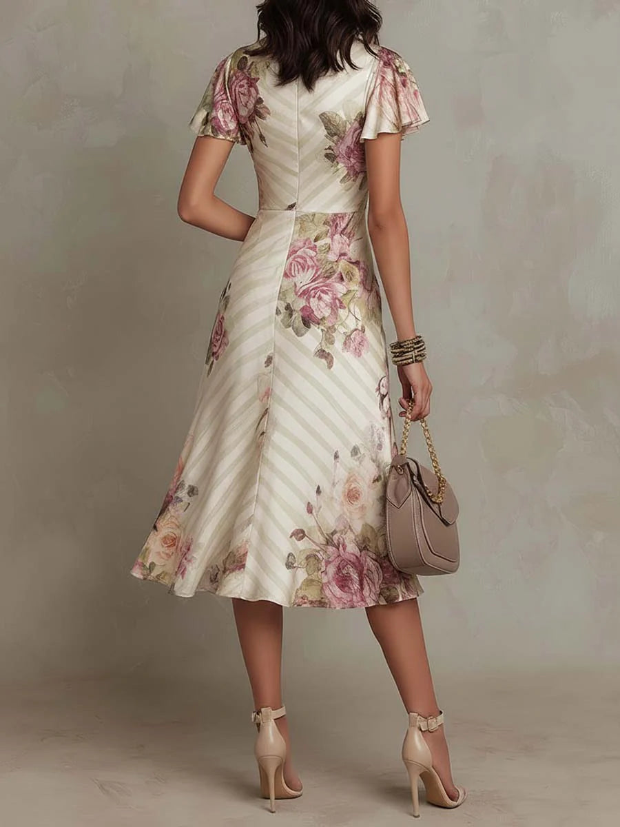 Margaret | Retro Floral Midi Dress