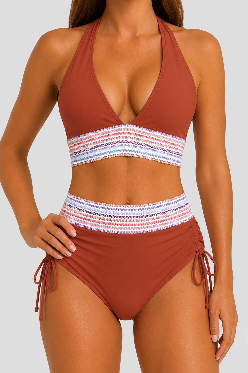 Bikini modelujące talię o wysokim stanie