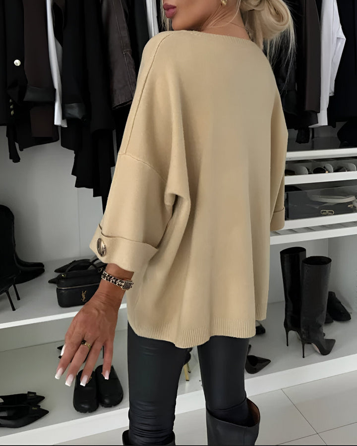 Lucie™ | Miękki sweter z guzikami