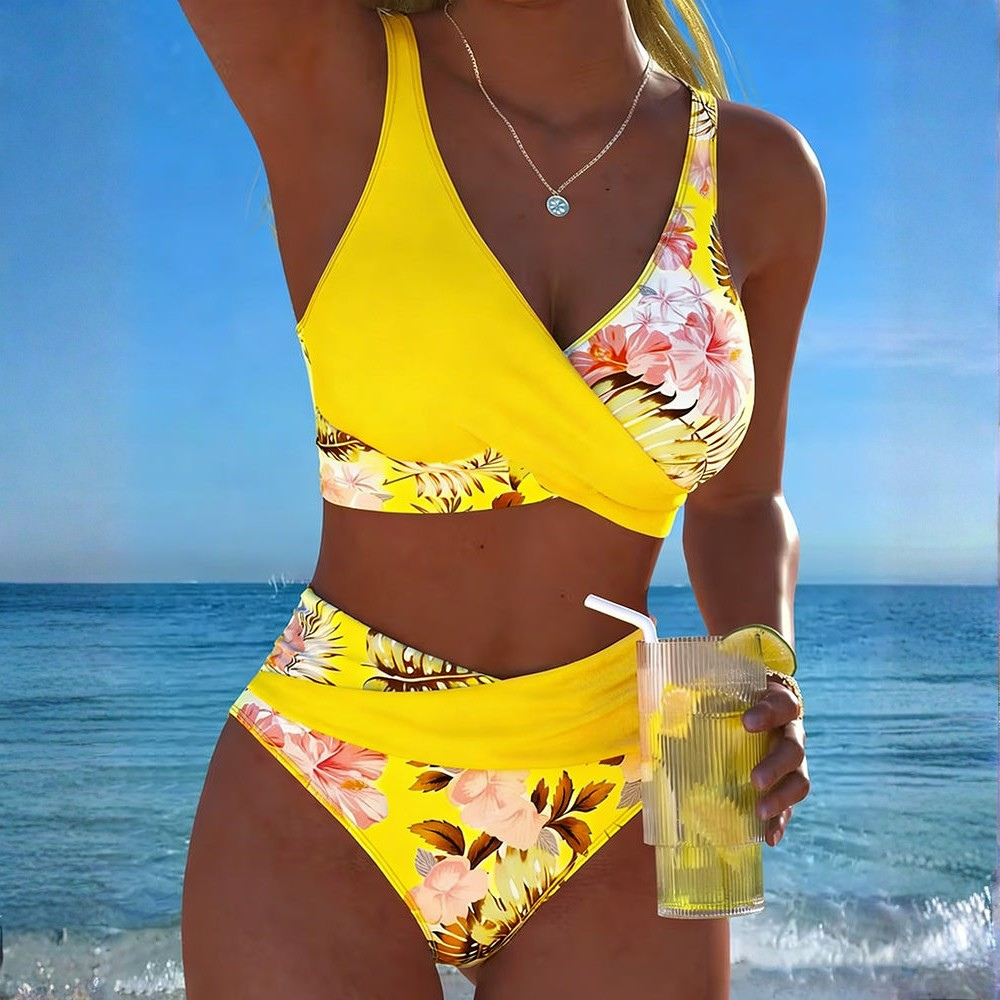 GABRIELLA | BIKINI Z KONTRASTOWYM WZOREM KWIATOWYM