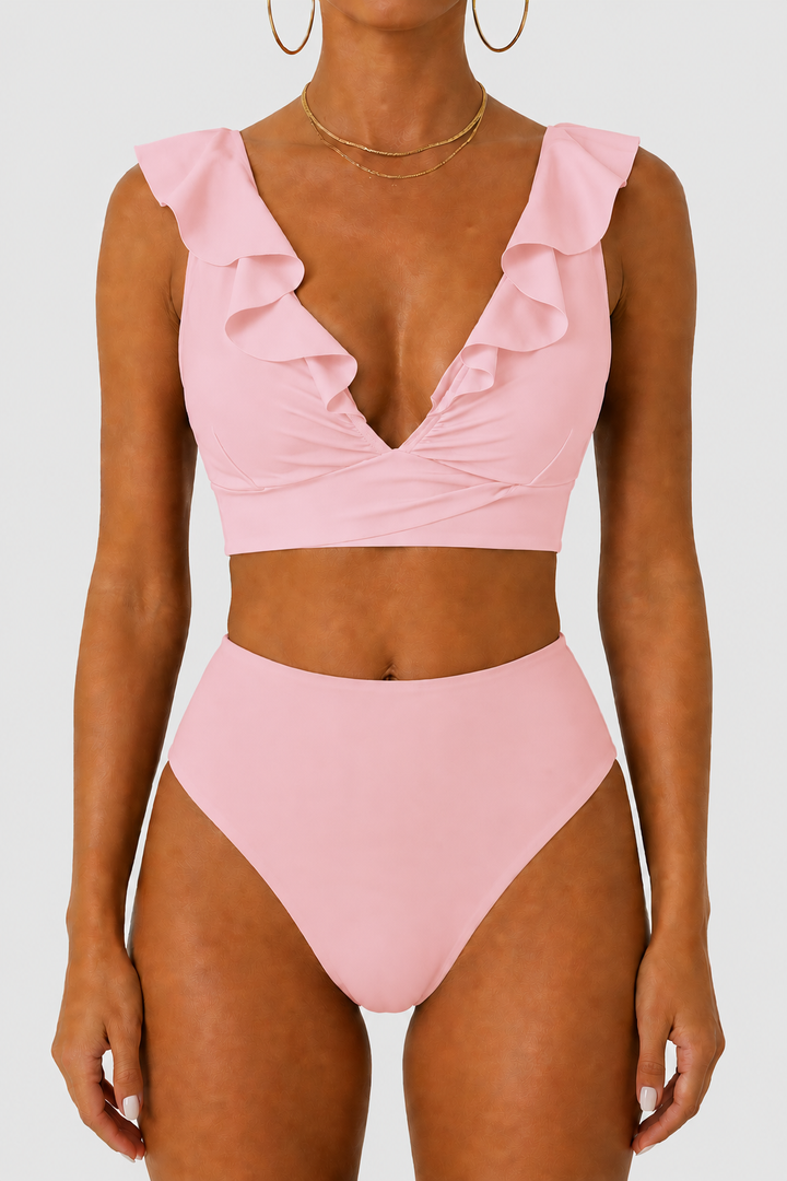 Bikini modelujący z falbankami