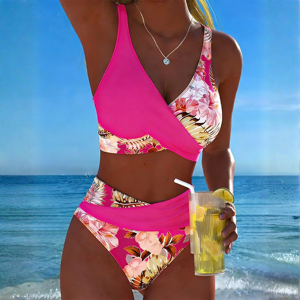 GABRIELLA | BIKINI Z KONTRASTOWYM WZOREM KWIATOWYM
