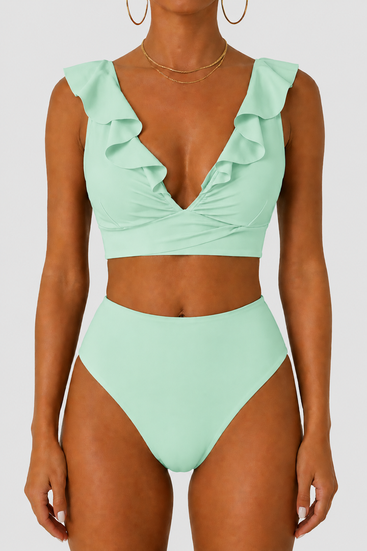 Bikini modelujący z falbankami