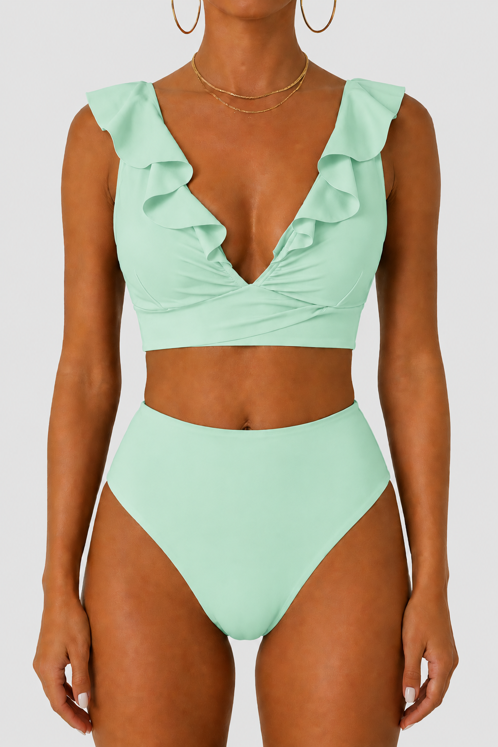 Bikini modelujący z falbankami