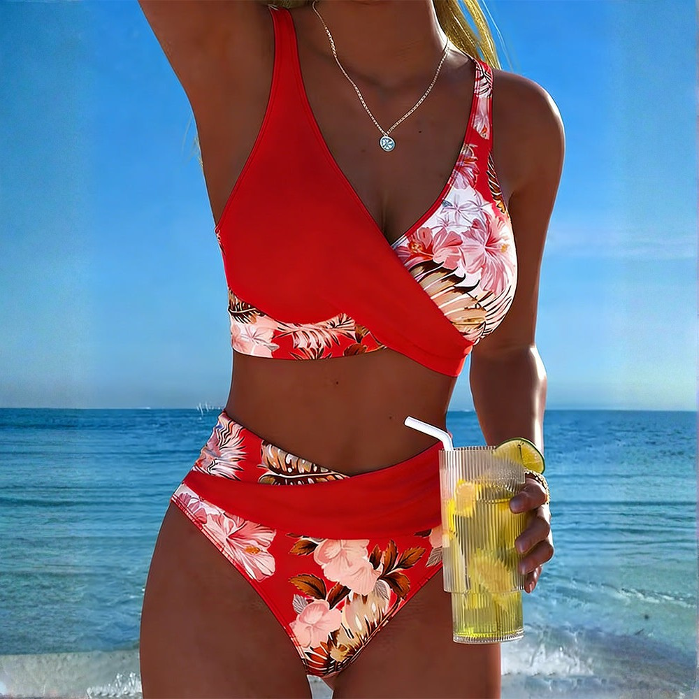 GABRIELLA | BIKINI Z KONTRASTOWYM WZOREM KWIATOWYM
