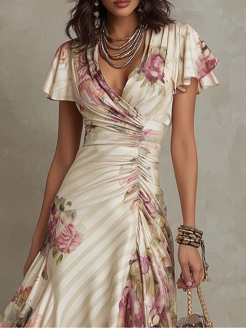Margaret | Retro Floral Midi Dress