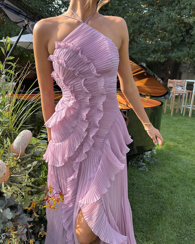 Emma™ - Elegancka Sukienka Maxi z Falbanami