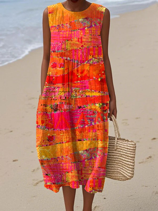 Renata™ – Sukienka midi sunset
