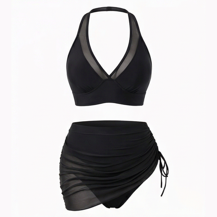 Blanka™ – Bikini z wysokim stanem i marszczoną spódniczką