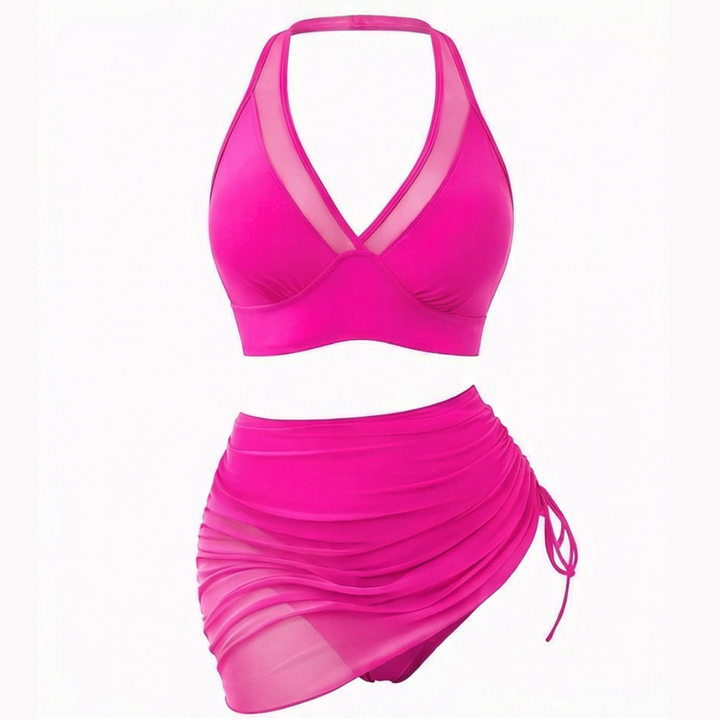 Blanka™ – Bikini z wysokim stanem i marszczoną spódniczką