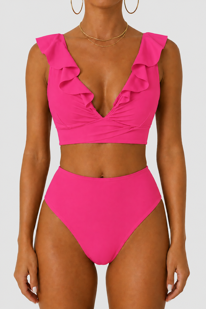 Bikini modelujący z falbankami