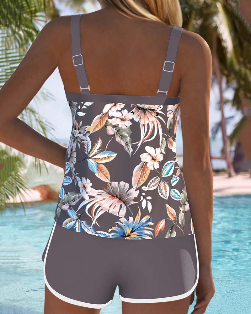 Kornelia™ – Top tankini bez rękawów z nadrukiem